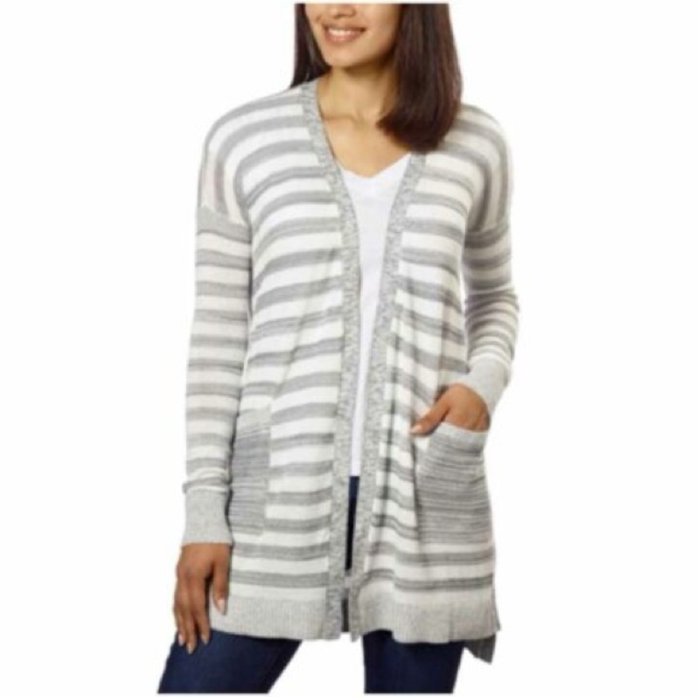 Calvin Klein Jeans Women's Gray Striped Cardigan